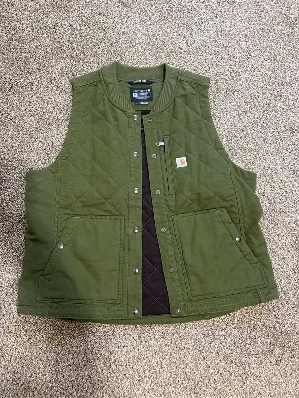 Carhartt Green Quilted Work Vest